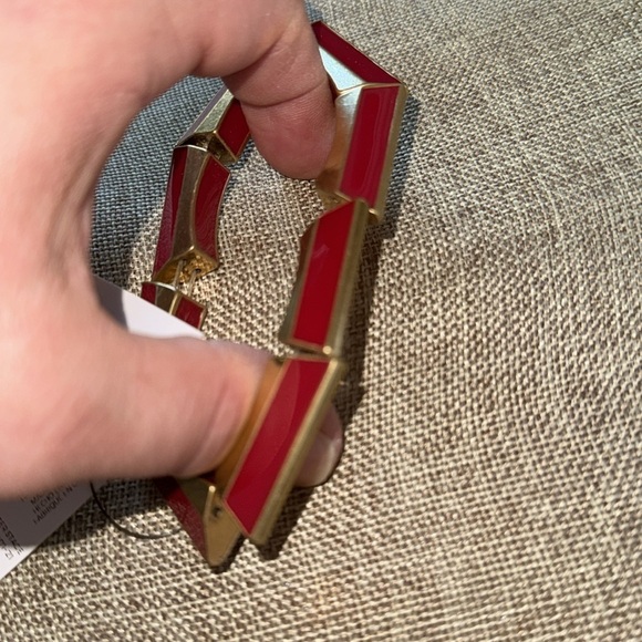 Chico's Red and Gold Geometric Bangle NEW - Picture 2 of 2
